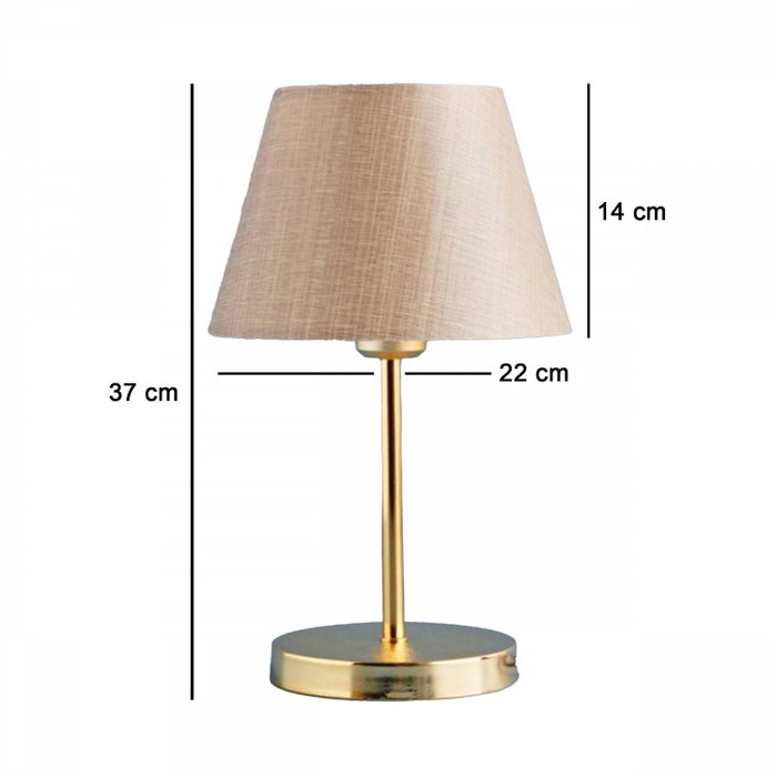 Opviq Lámpara de mesa AYD-3402 Beige y Dorado